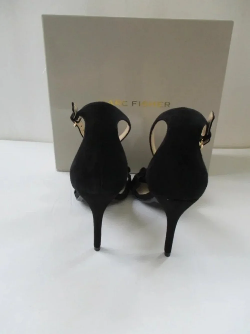 Marc Fisher Balyda Sandal High Heels Black Suede Size 7M-NIB